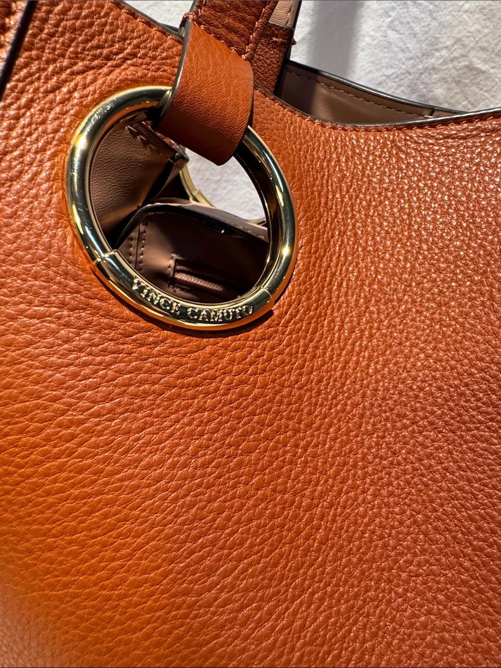 Vince Camuto Cognac Brown Shoulder Tote
